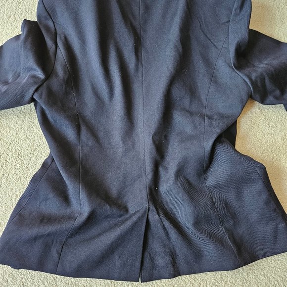 Navy Blazer with Shoulder Pads - Picture 3 of 10